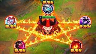 PENTA BURN TEEMO COOKS YOU IN SECONDS! (5 BURNS COMBINED)