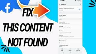 How To Fix And Solve This Content Not Found On Facebook App