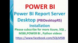 Power BI Report server Desktop Installation | power bi desktop installation | pbidesktoprs install