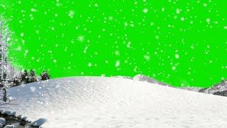 Beautiful Snow fall Weather green screen effect HD video | Chroma key Snowfall