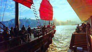 Hong Kong Victoria Harbour Cruise on Aqualuna, one of the last remaining red sail junks 香港維多利亞港 紅帆木船