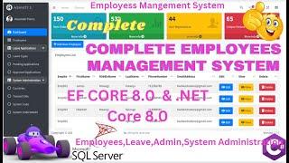 EP 1 Complete Employees Management System Using ASPNET Core MVC, EF Core,SQL|AdminLTE| Perform CRUD