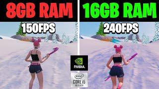 8GB RAM VS 16GB RAM Fortnite Chapter 4 l 1080p *GTX1650*