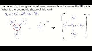 #28 - Boron Trifluoride (BF3) and Fluoride F- to produce Tetrafluoroborate (BF4-) Ion | VSEPR