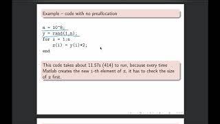 Intro to MATLAB - Week 6 - Memory preallocation