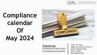 Compliance Calendar May24