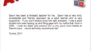 Maths Tuition for Adults Testimonials