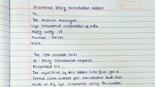 How to Write an Insurance Cancellation Letter ||Policy cancellation sample letter