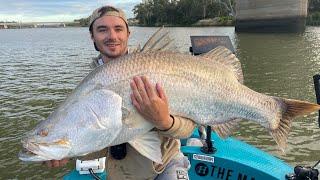 Monster saltwater barramundi with epic slow mo jumps!