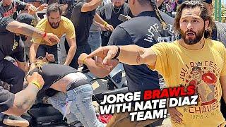 Jorge Masvidal vs Nate Diaz FULL BRAWL after heated press conference!