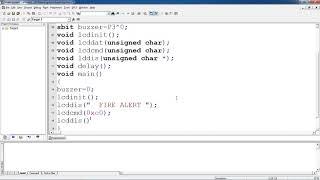 Fire alert system  using 8051 Micro controller with Keil and Proteus simulation