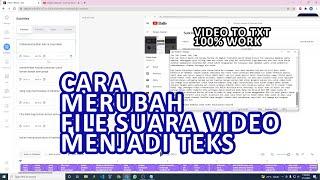 PANDUAN PRAKTIS MENGUBAH VIDEO MENJADI TEKS | FILE VIDEO TO TEXT