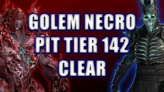 Summon Golem Necro PIT TIER 142 Clear Season 4 | Diablo 4 Necromancer Minion Build #skulm