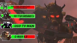 skibidi toilet 72 part 2 with healthbars bossfight Gman  VS upgraded titan cameraman speakerman