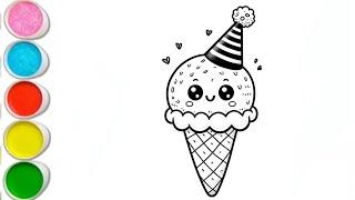 Icecream  Drawing, Painting & Coloring For Kids and Toddlers_ Kids Art