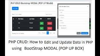 PHP CRUD: Bootstrap Modal: Edit and Update Data into Database in PHP