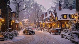 Snowy Town Nights  Nostalgic Holiday Jazz, Warm Café & Peaceful Streets for Christmas Tranquility