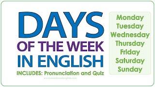 Days of the week in English