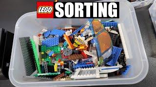 Sorting a 3lb LEGO Yard Sale Bin