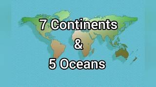 Continents and Oceans arranged in Largest to Smallest Order