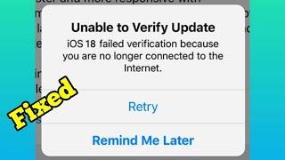 iOS 18 Unable to Verify Update? Here's the fix