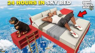 GTA 5 : Franklin Spending 24 Hours In Sky Bed Challenge GTA 5 !