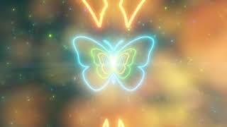 Neon Lights lovely Butterfly (Tiktok Trends) and Romantic Abstract Glow Particles Background