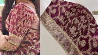 Trending Pleated elbow sleeves Design Cutting and Stitching | Puff Sleeves Design | Baju ki Design