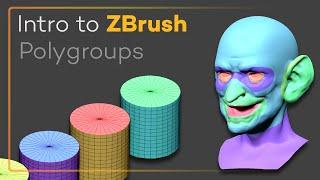 Intro to ZBrush 021 - Polygroups! Super easy selection and multiple creation techniques!