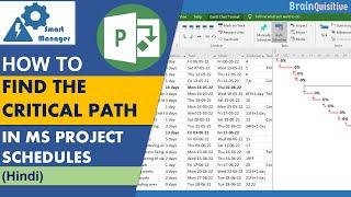 How to find Critical Path in Microsoft Project | Microsoft Project 2016 Tutorial for beginners