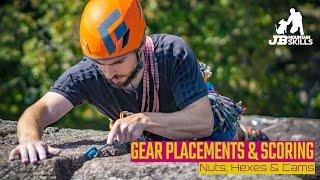 How to place and judge trad climbing gear including Nuts, Hexes & Cams.