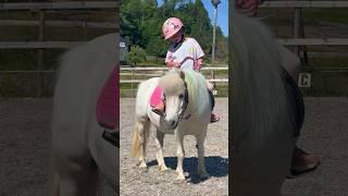 Ella's second riding lesson with her pony #pony #kids #horse