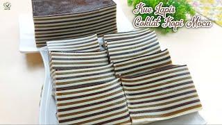 KUE LAPIS COKLAT MOCCA KENYAL LENTUR LEMBUT ENAK BANGET DAN ANTI GAGAL