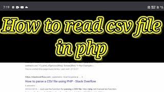 how to read csv file in php || php file in csv