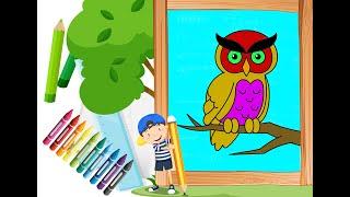 Owl painting for kids