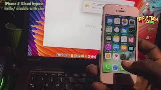 iPhone 5 iCloud bypass with sim. Hello screen and Disable iPhone. 2023 update window and MacOS