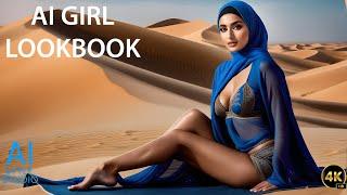 4K AI Art Lookbook Video of Arabian AI Girl ｜ Arabian Beauty in Maldives, Bonding in Paradise