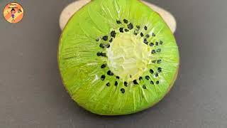 Kiwi Stone Painting Tutorial for Beginners (Step by Step) Guro Momma Easy Arts