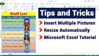 Excel  How to Insert Multiple Pictures and Automatically Resize Selected Cells in MS Excel 2021