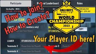 HOW TO CREATE/JOIN TEAM IN CODM TEAM QUALIFIER WORLD CHAMPIONSHIP 2023 FULL TUTORIAL