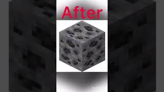 Minecraft coal ore before vs after