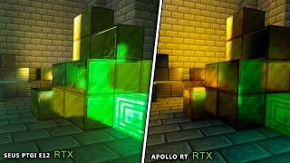 RTX COMPARISON SEUS PTGI E12 vs APOLLO RT | Minecraft Shaders Comparison In Java Edition