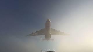 AN225 landing RZE 09.01.2022 with amazing fog clearing effect