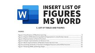 [How to] add list of figures in microsoft word