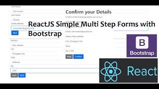 ReactJS Simple Multi Step Forms with Bootstrap