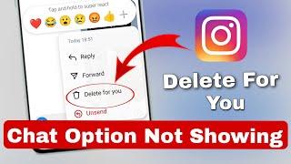 Instagram chat delete for you | instagram chat delete for you option not showing