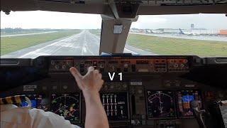 BOEING 747  TAKEOFF.   At V1 captain remove his hand from throttles. then, Long run till liftoff ..