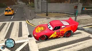 GTA IV Cars on the Road Lightning McQueen Mod