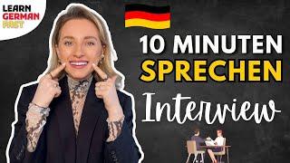 JOB INTERVIEW in German -  10 Minuten SPRECHEN - Learn German Fast