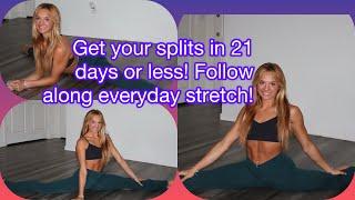 Get your splits in 21 days or less, follow along stretch routine 🩷